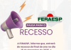 Pausa para o recesso – entre os dias 15 de dezembro e 4 de janeiro