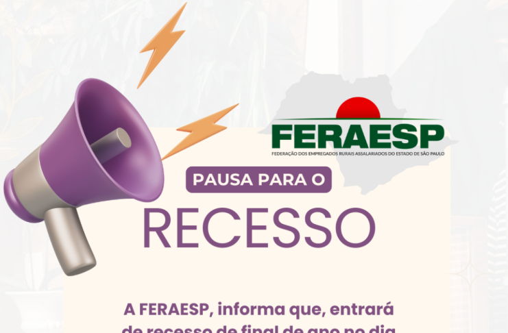 Pausa para o recesso – entre os dias 15 de dezembro e 4 de janeiro