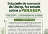 Estudante de economia da Unesp, faz estudo sobre a FERAESP